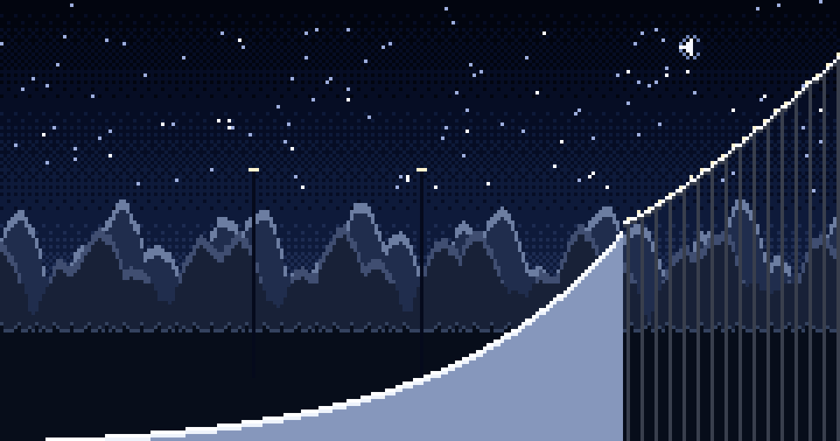 Bischofshofen ski jumping hill in pixel art – Bubenjump