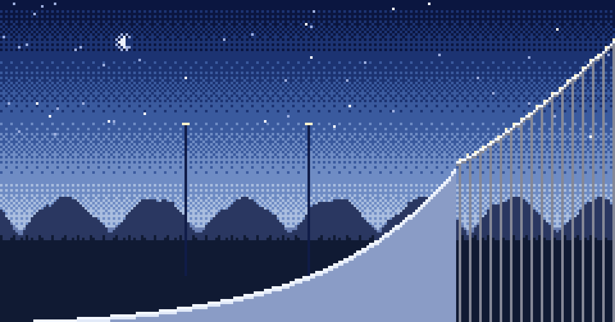Falun ski jumping hill in pixel art – Bubenjump