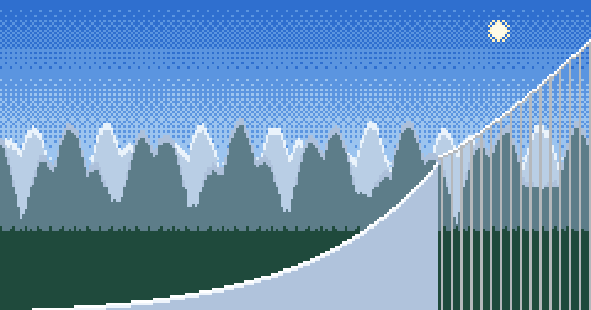 Skisprungschanze Garmisch-Partenkirchen in Pixelgrafik – Bubenjump