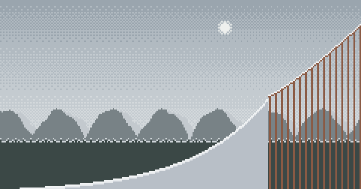 Harrachov ski jumping hill in pixel art – Bubenjump