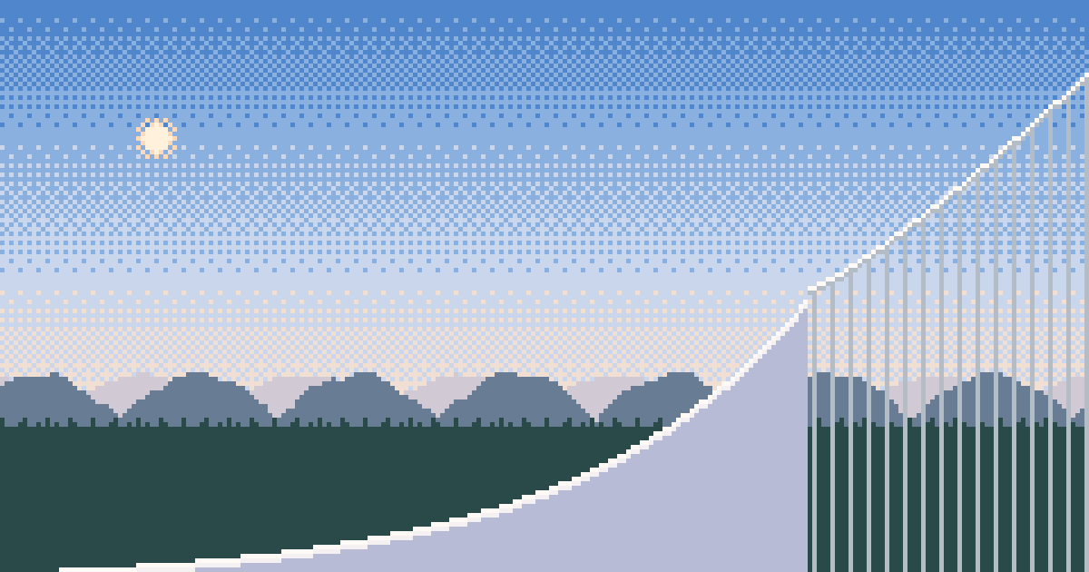 Holmenkollen ski jumping hill in pixel art – Bubenjump