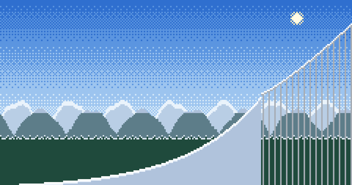 Skisprungschanze Lillehammer in Pixelgrafik – Bubenjump