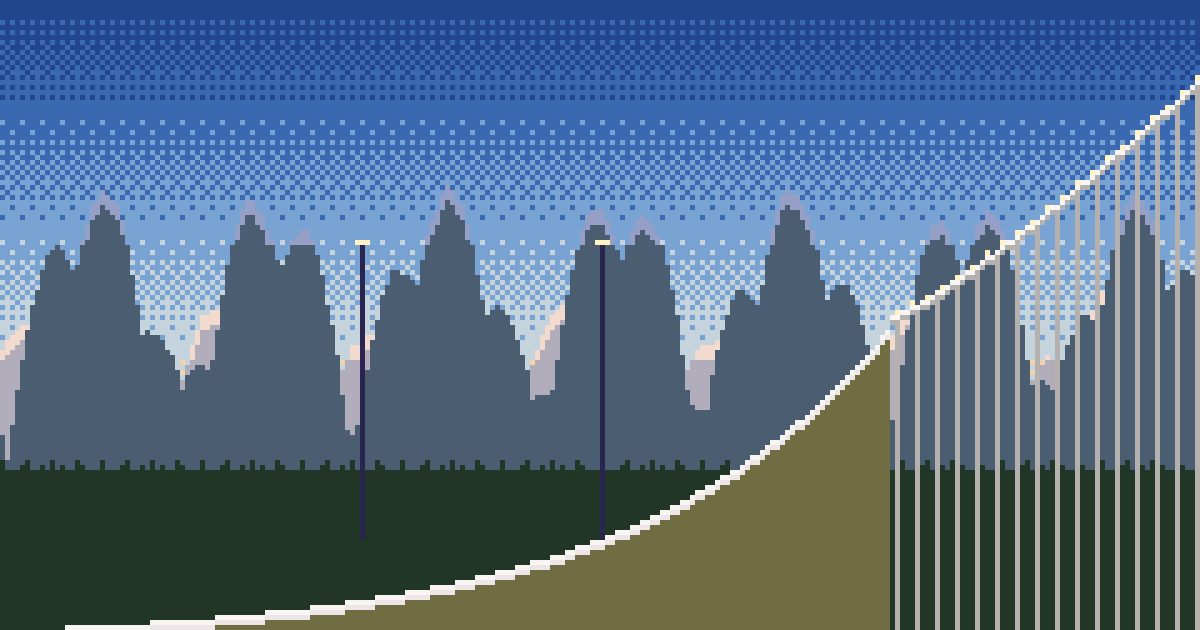 Predazzo ski jumping hill in pixel art – Bubenjump