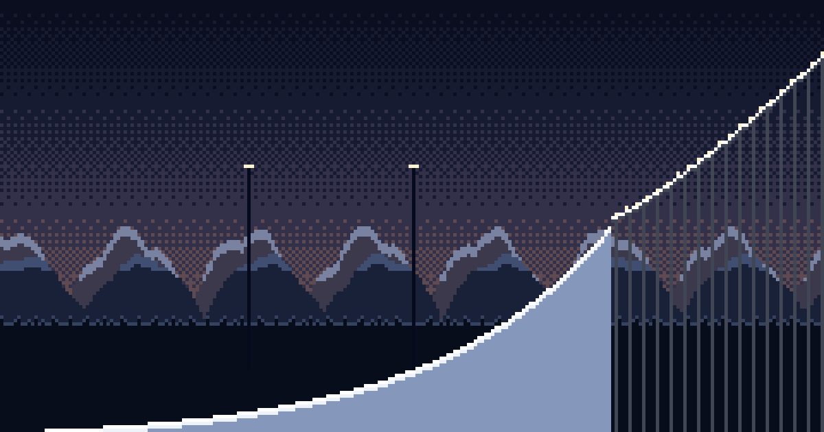 Skisprungschanze Sapporo in Pixelgrafik – Bubenjump