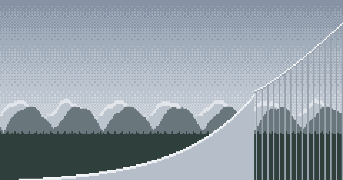 Vikersund ski jumping hill in pixel art – Bubenjump